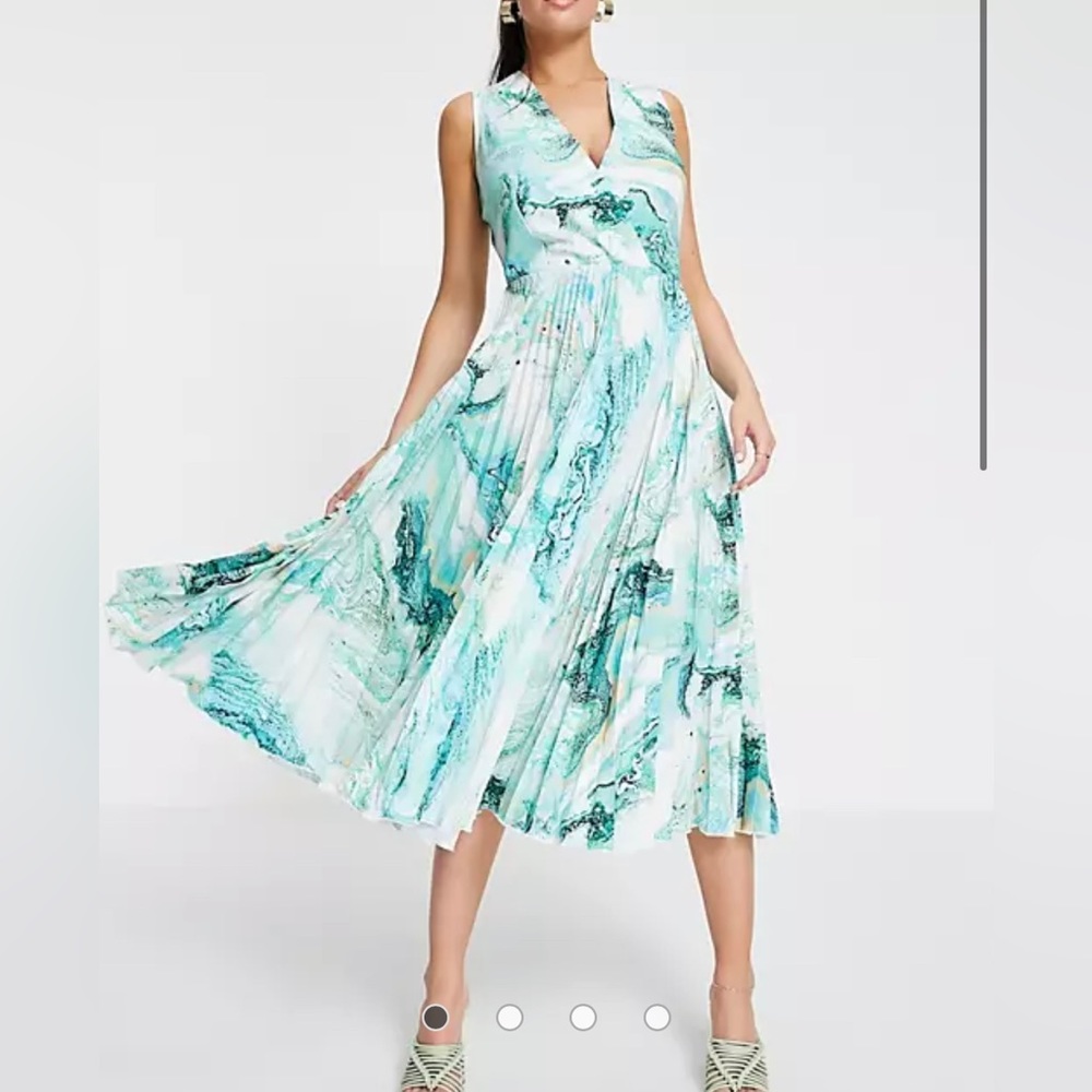 Closet pleated wrap dress